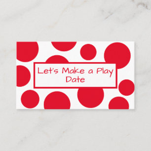 Jeu de l'enfant Date Red Polka Dot Carte de visite