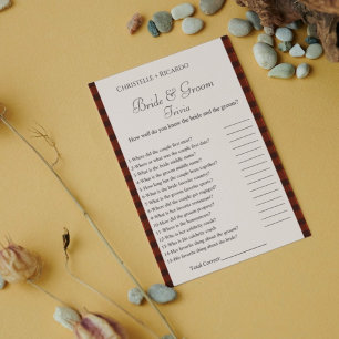 Jeu de mariée d'hiver trivia carte de jeu de douch