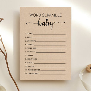 Jeu de mots mêlés bébé Carte de fête pour Baby Sho