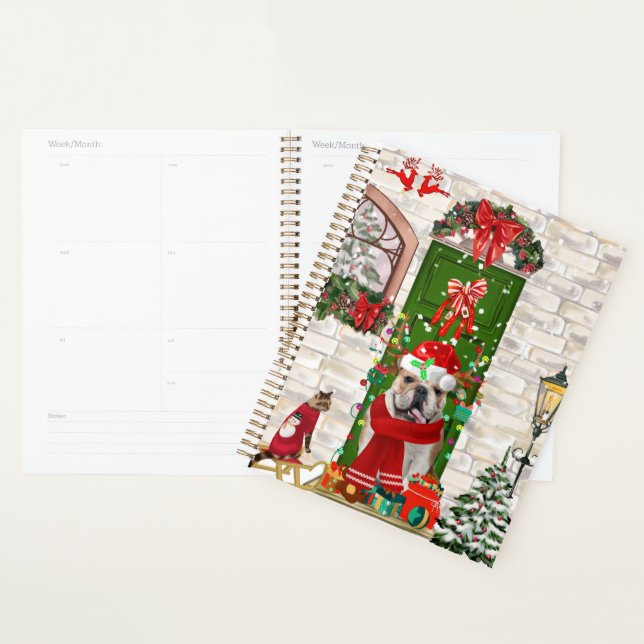 Jeu de Noël de Bulldog anglais (Devant avec enveloppe)
