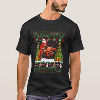 Jeu de Noël Sweat Ugly Père Noël Riding crevette N