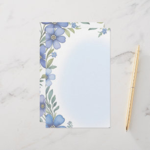 Jeu de papeterie Blue Floral