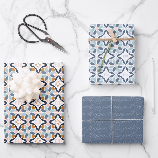 Jeu de papier d'enveloppement de l'Aïd de 3 (Recto)