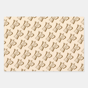 Jeu de papier d'enveloppement vintage de café