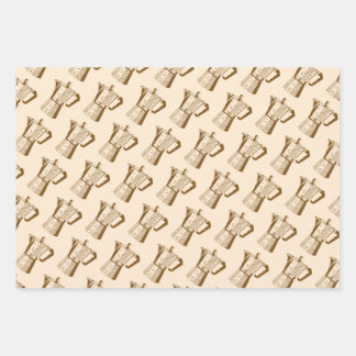 Jeu de papier d'enveloppement vintage de café