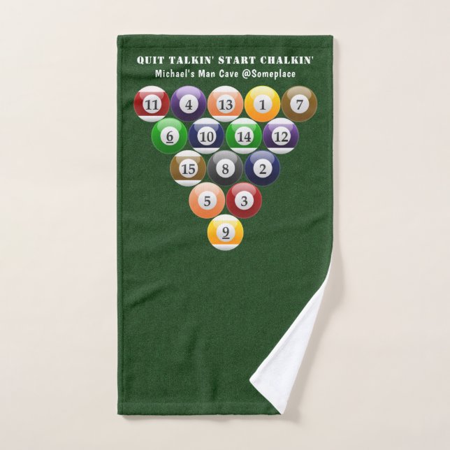 Jeu de piscine des boules de billard de support de (Serviette à main)