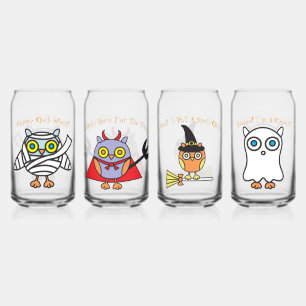 Jeu de produits de buverie Halloween Owls de 4