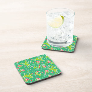 Jeu de rennes verts de Noël 6 dessous de verre