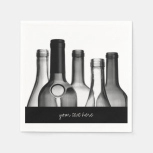 Jeu de serviette en papier à bouteille de vin noir