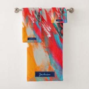 JEU DE SERVIETTES DE BAIN À PIERRES DE PEINTURE