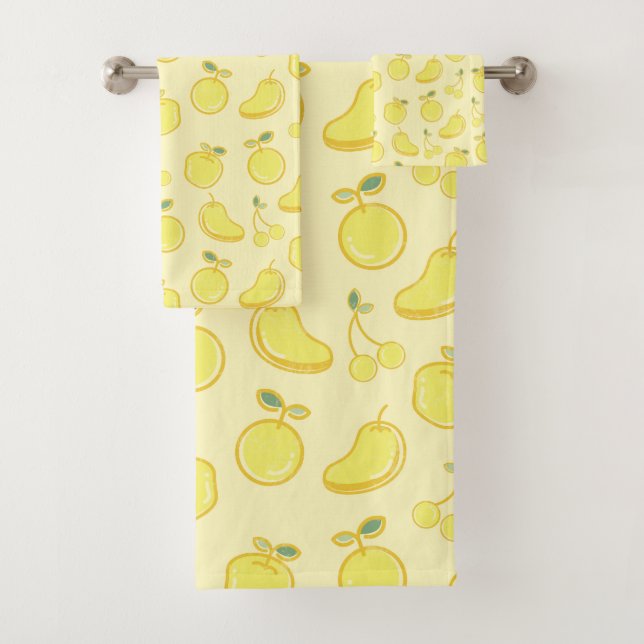 JEU DE SERVIETTES DE BAIN EN FRUITS DE LÉMON (En situation)
