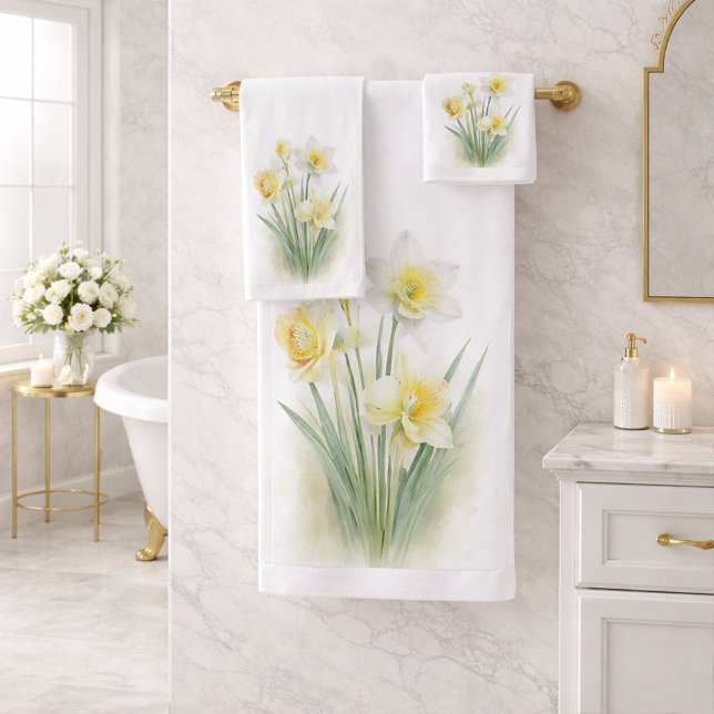Jeu de serviettes de bain jonquilles florales (Créateur téléchargé)