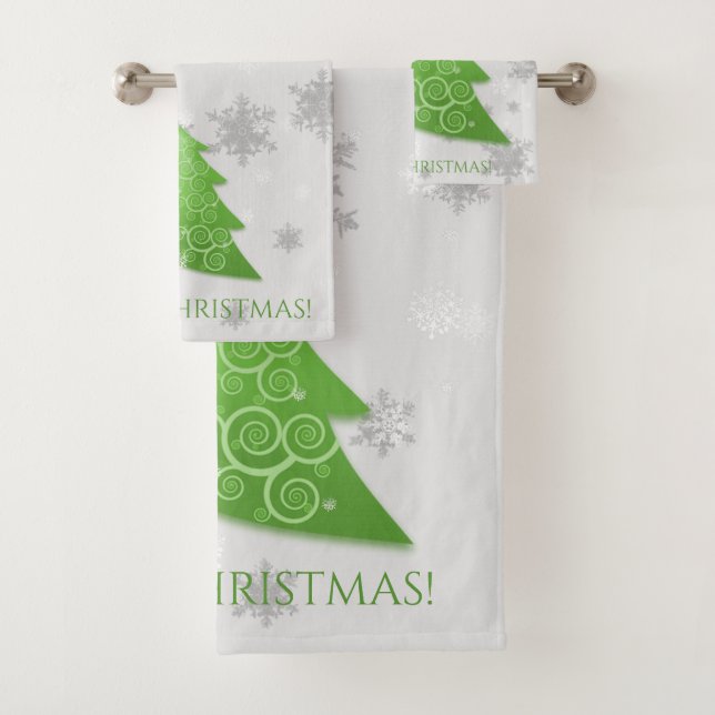 Jeu de serviettes en arbre de Noël Festif Vert (En situation)