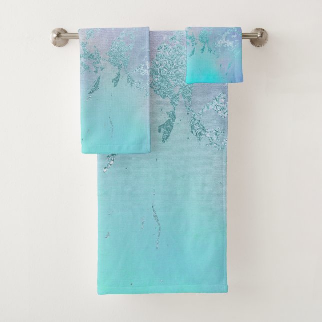 JEU DE SERVIETTES EN MARBRE D'AQUA LUXUEUX (En situation)