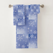 Jeu de Snowflakes de vacances décoratif Serviette
