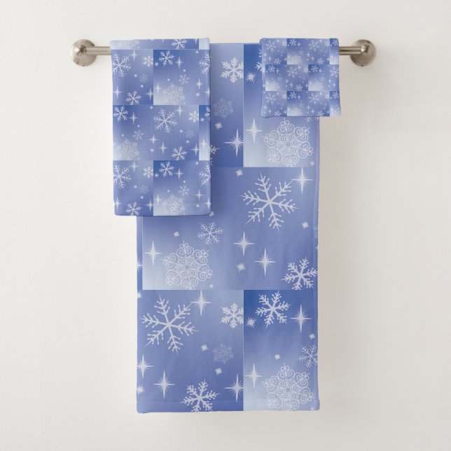 Jeu de Snowflakes de vacances décoratif Serviette (En situation)