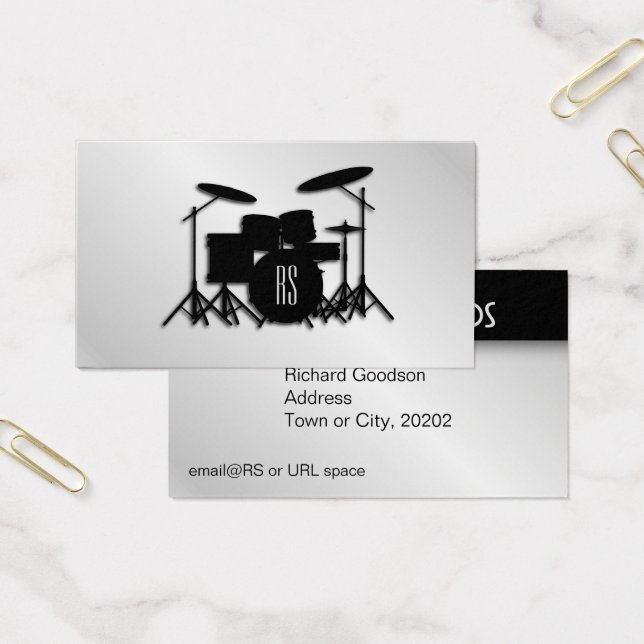 Jeu de tambour Monogramme Argent (Bureau)