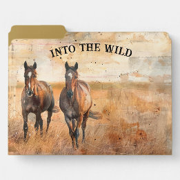Jeu de trois dossiers dans le cheval sauvage