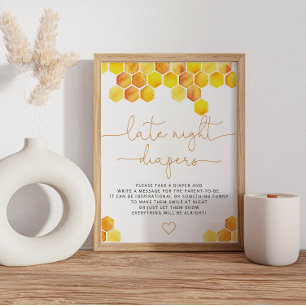 Jeu Des Diapeurs De Baby shower De Nuit. Poster