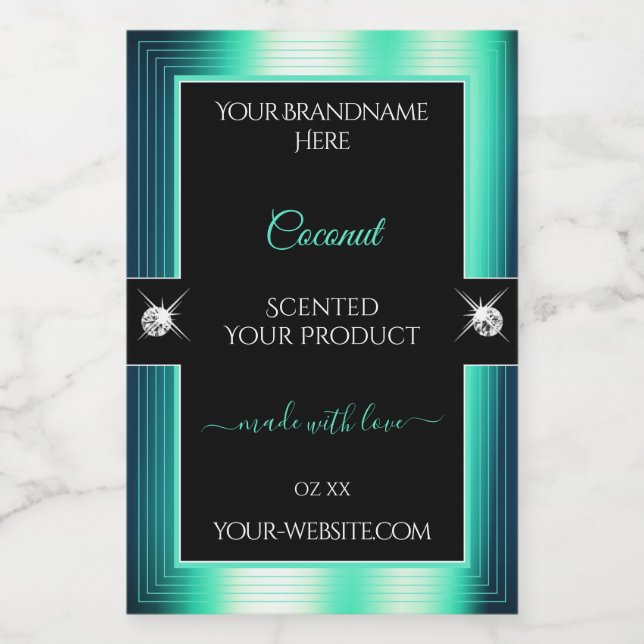 Jeu d'yeux Turquoise noir brillants Étiquette de p (Étiquettes simples)