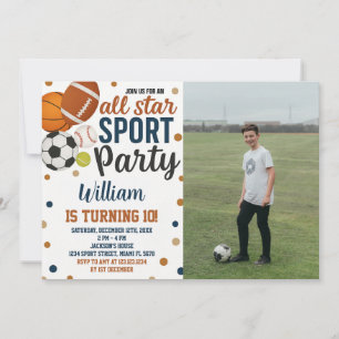 Jeu Jour Sports Anniversaire Invitation