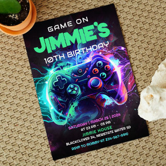 Jeu modifiable sur invitation de fête d'anniversai