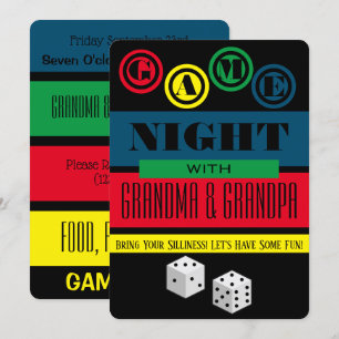 Jeu Nuit avec grands-parents Amusants Invitation
