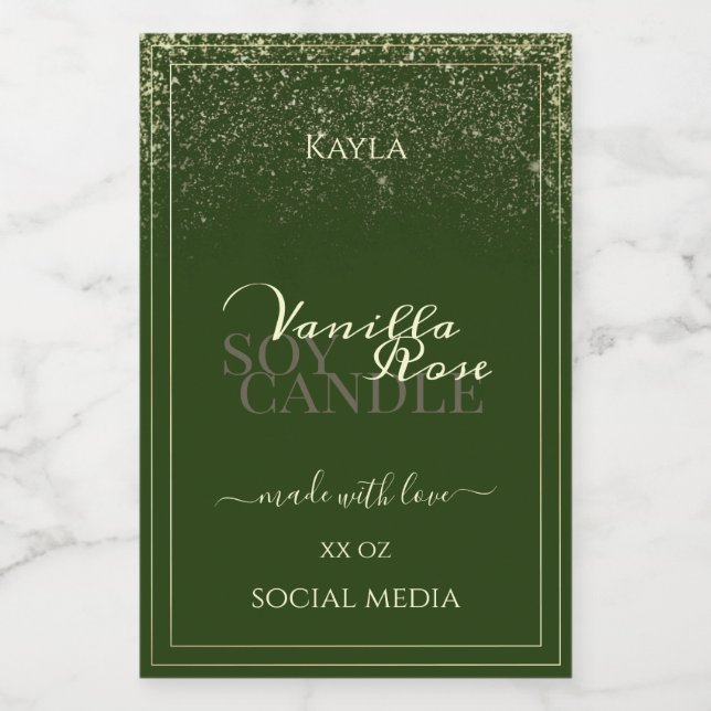 Jeu oculaire Vert foncé Produit Étiquette Gold Fra (Étiquettes simples)