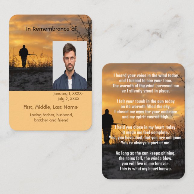 Jeu Stalking de chasse de cartes de poche Memorial (Devant / Derrière)