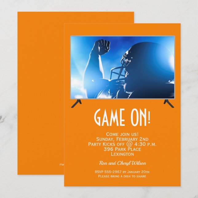 Jeu Sur Grand Écran Football Invitations De Jeu (Devant / Derrière)