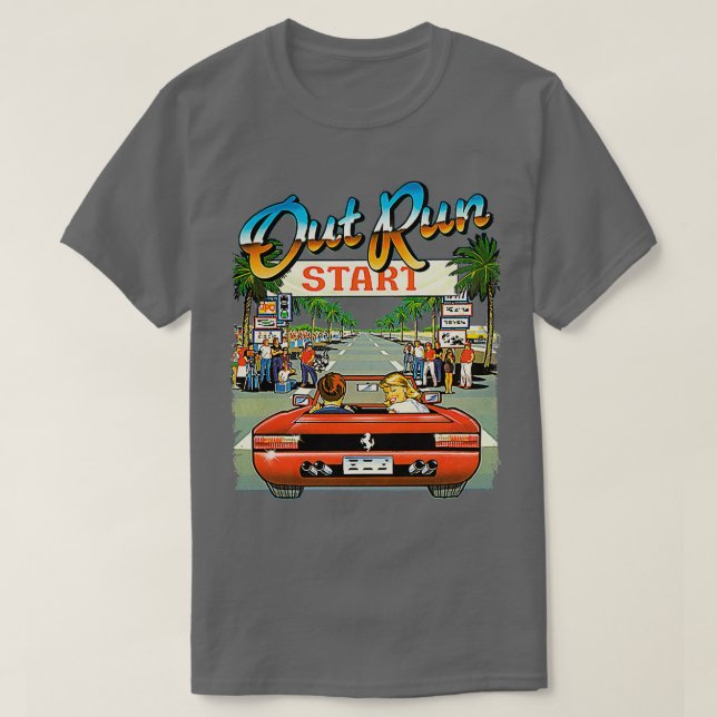 Jeu vidéo Arcade Out Run TShirt (Design devant)