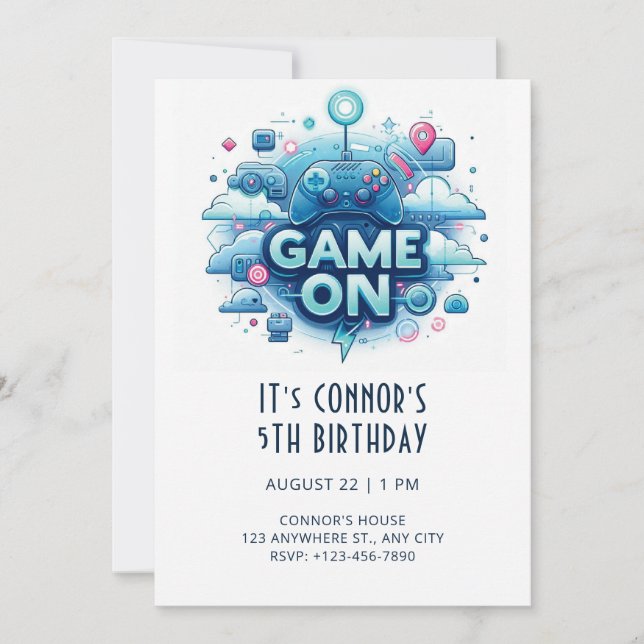 Jeu vidéo Invitation Anniversaire (Devant)