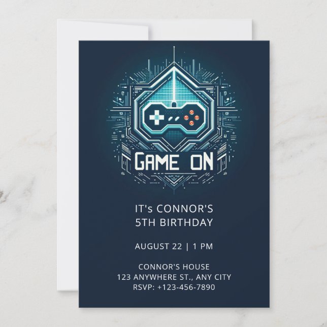 Jeu vidéo Invitation Anniversaire (Devant)