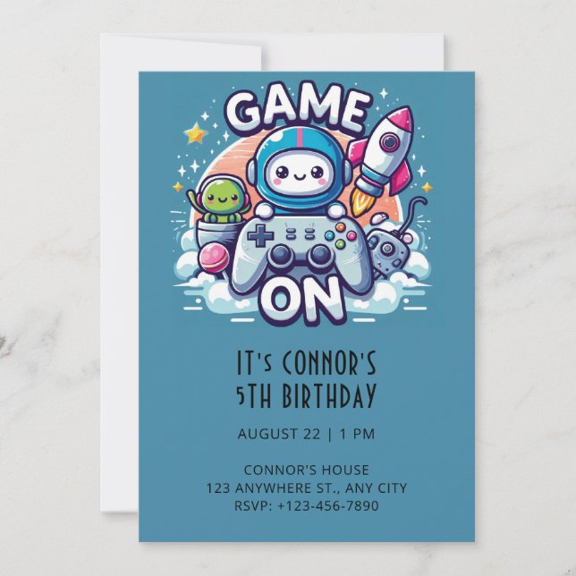Jeu vidéo Invitation Anniversaire (Devant)