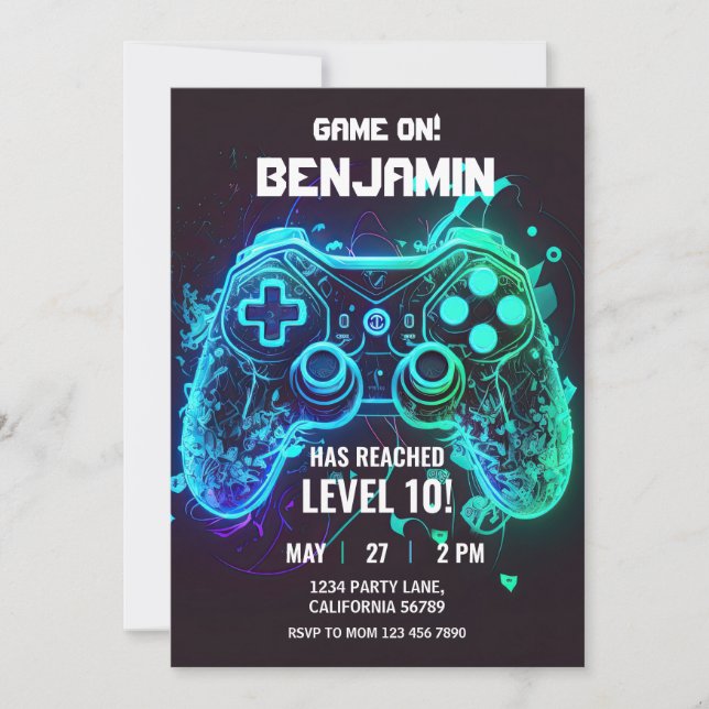 Jeu vidéo Invitation Anniversaire Arcade Invitatio (Devant)