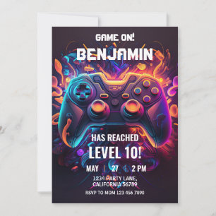 Jeu vidéo Invitation Anniversaire Arcade Invitatio
