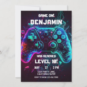 Jeu vidéo Invitation Anniversaire Arcade Invitatio