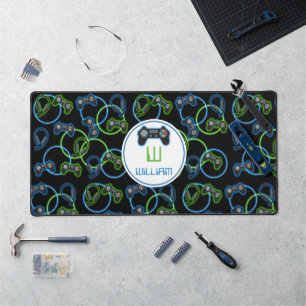 Jeu vidéo Neon Blue & Green Motif Monogramme