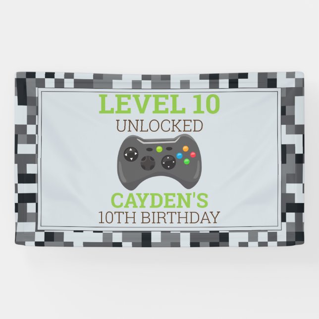 Jeu Vidéo Sur Bannière De Fête Anniversaire (Horizontal)