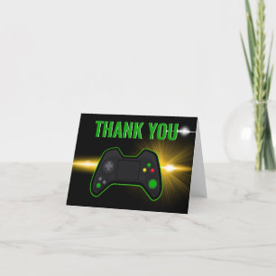 Jeu Vidéo Vert Anniversaire Plié Carte de remercie