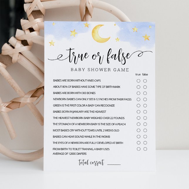 Jeu Vrai ou Faux avec la carte de Baby shower des  (Créateur téléchargé)