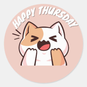 JEUDI JEUDI STICKER ROUND CLASSIQUE CAT CUTE
