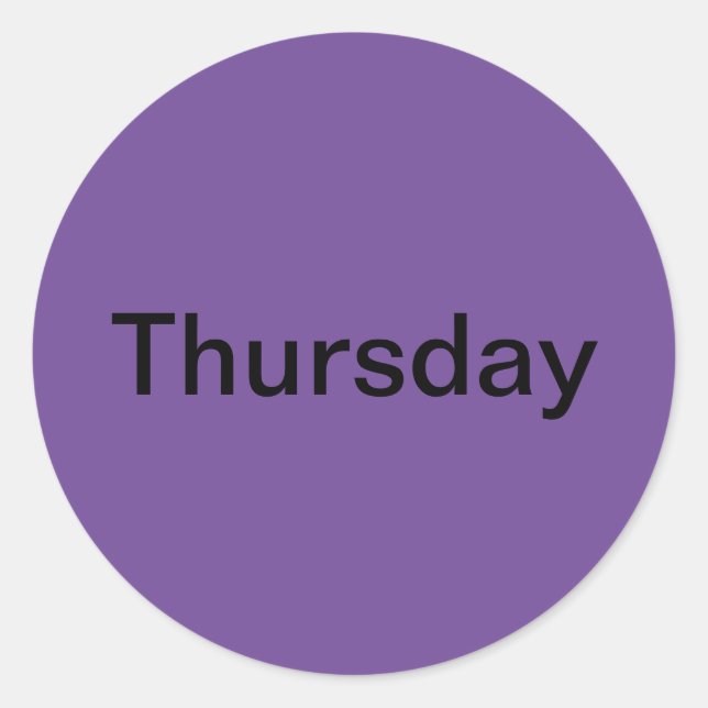 Jeudi Jour de la semaine Stickers violets (Devant)