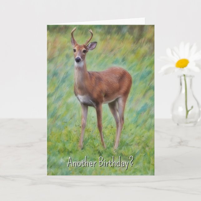 Jeune Anniversaire Cerf Nature Amusante Pun Carte  (Petite plante)