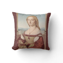 Jeune femme avec le coussin de licorne