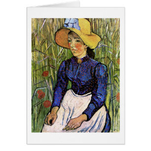 Jeune femme avec paille Casquette Van Gogh Art