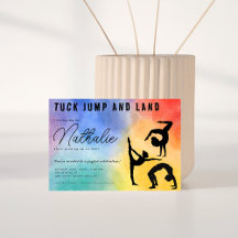 Jeune fille gymnastique colorée Invitation de fête