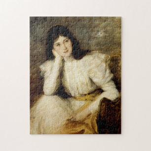 Jeune Fille Reveuse, Portrait de Berthi Capel Jigsaw Puzzle