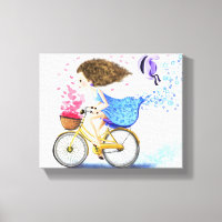 Jeune Fille Sur Une Toile À Vélo Imprimer L'Amour
