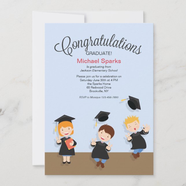Jeune garçon Graduate Graduate Invitation (Devant)